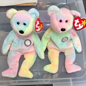 Ty B. B. Bear Rainbow Tie-Dye Beanie Baby Bear